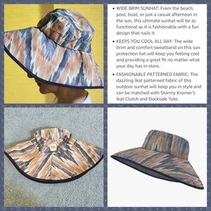 Stormy Kromer Lakeside Wide Brim Sun Hat Size Medium Colors tan cream blue